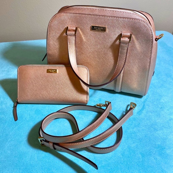 Kate Spade Felix Newbury Saffiano Rose Gold Purse - Picture 1 of 15